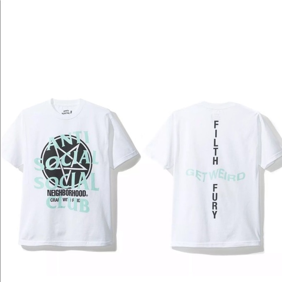 Anti Social Social Club X Neighborhood White Tee - Picture 3 of 5
